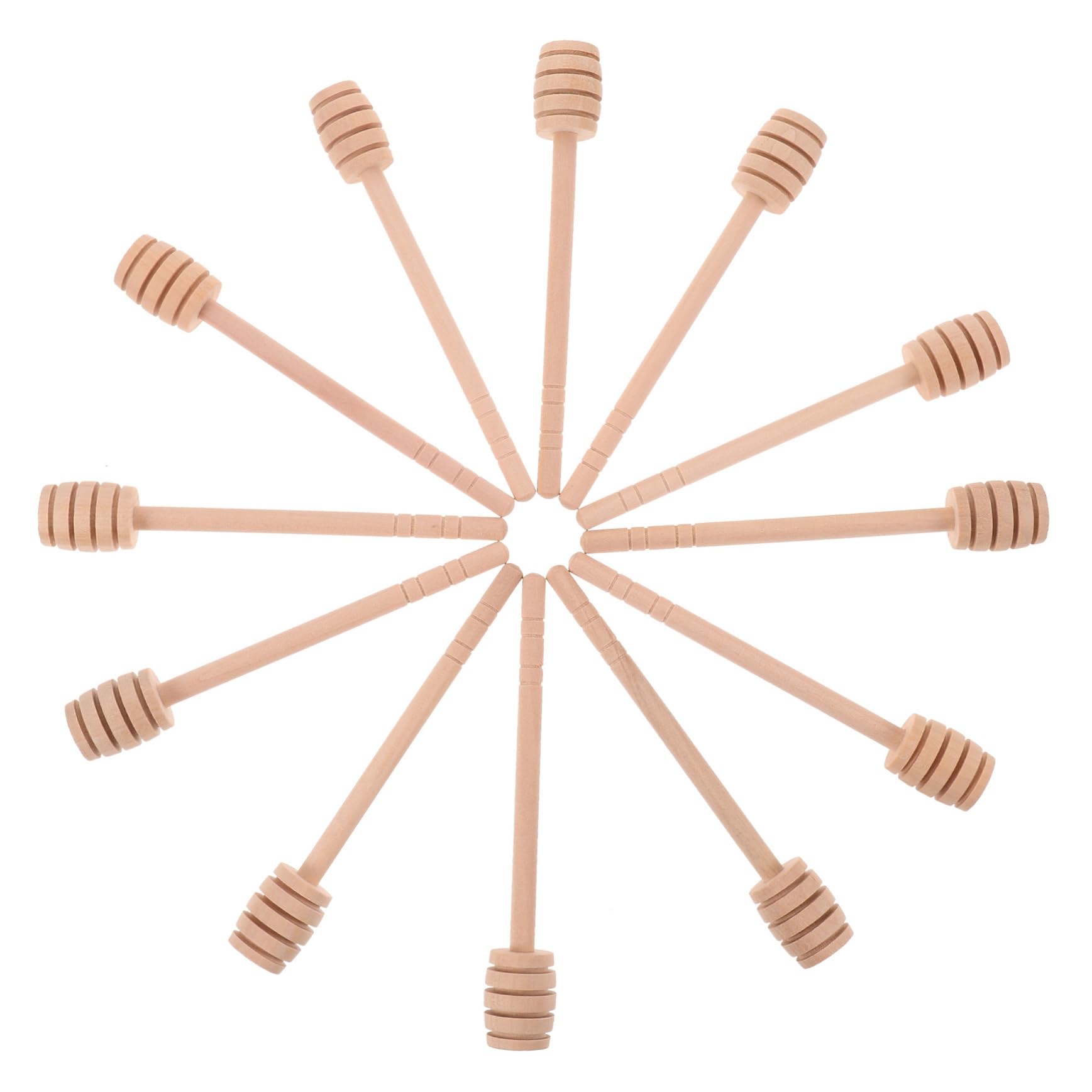 KICHOUSE 12Pcs Wooden Sticks Portable Stirring Sticks for Honey Jars for Tea and Jam Mixing Utensils for Parties