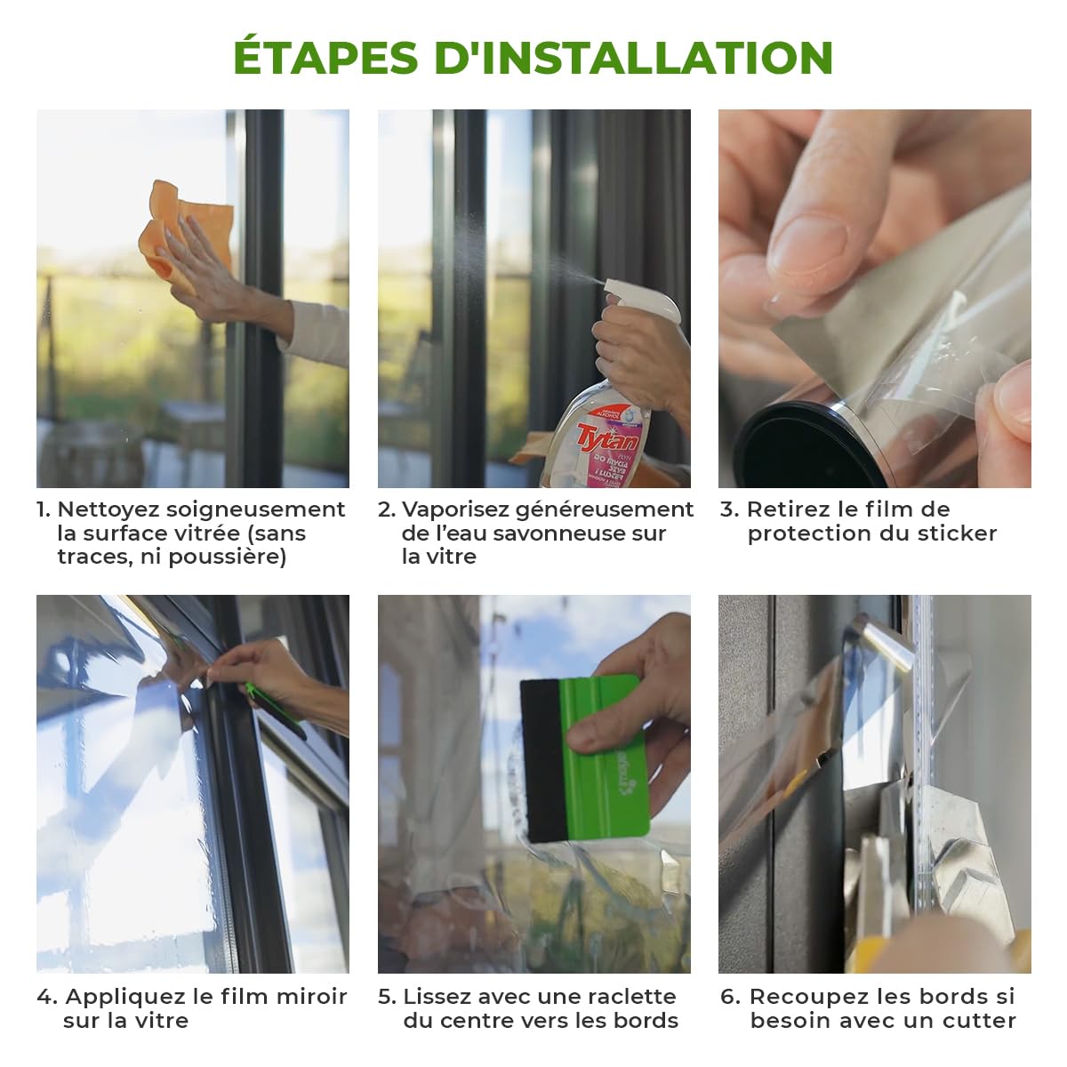 Ambiance Sticker Film Anti Chaleur Fenêtre Anti UV Occultant, 90 cm x 4 m