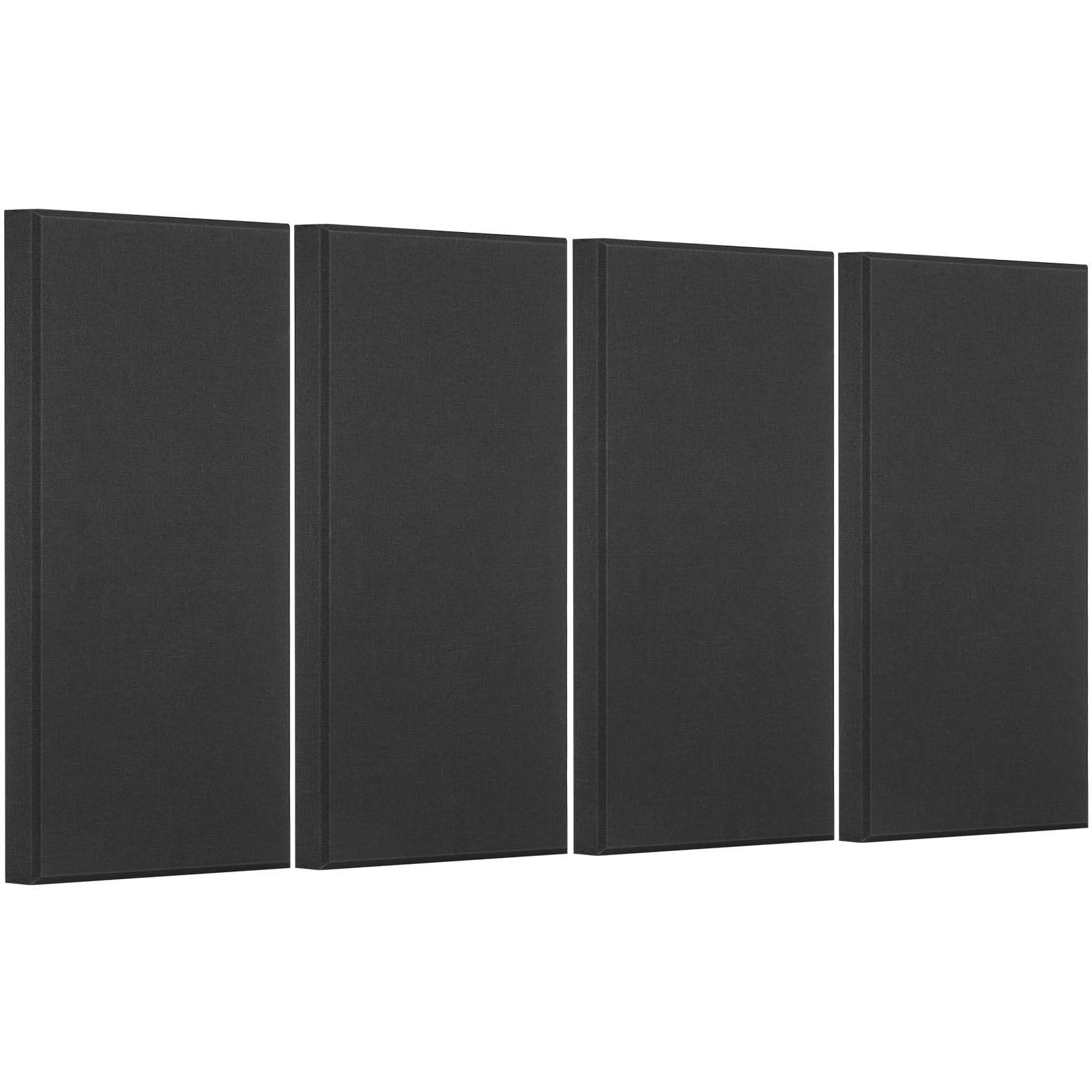 VEVOR Paneles Acústicos de Fibra de Vidrio, Paneles de Absorción de Sonido, Insonorizados Autoadhesivos, para Estudios, Oficinas, Cine en Casa, Salas de Reuniones, Negro, 600 x 300 x 50 mm, 4 uds