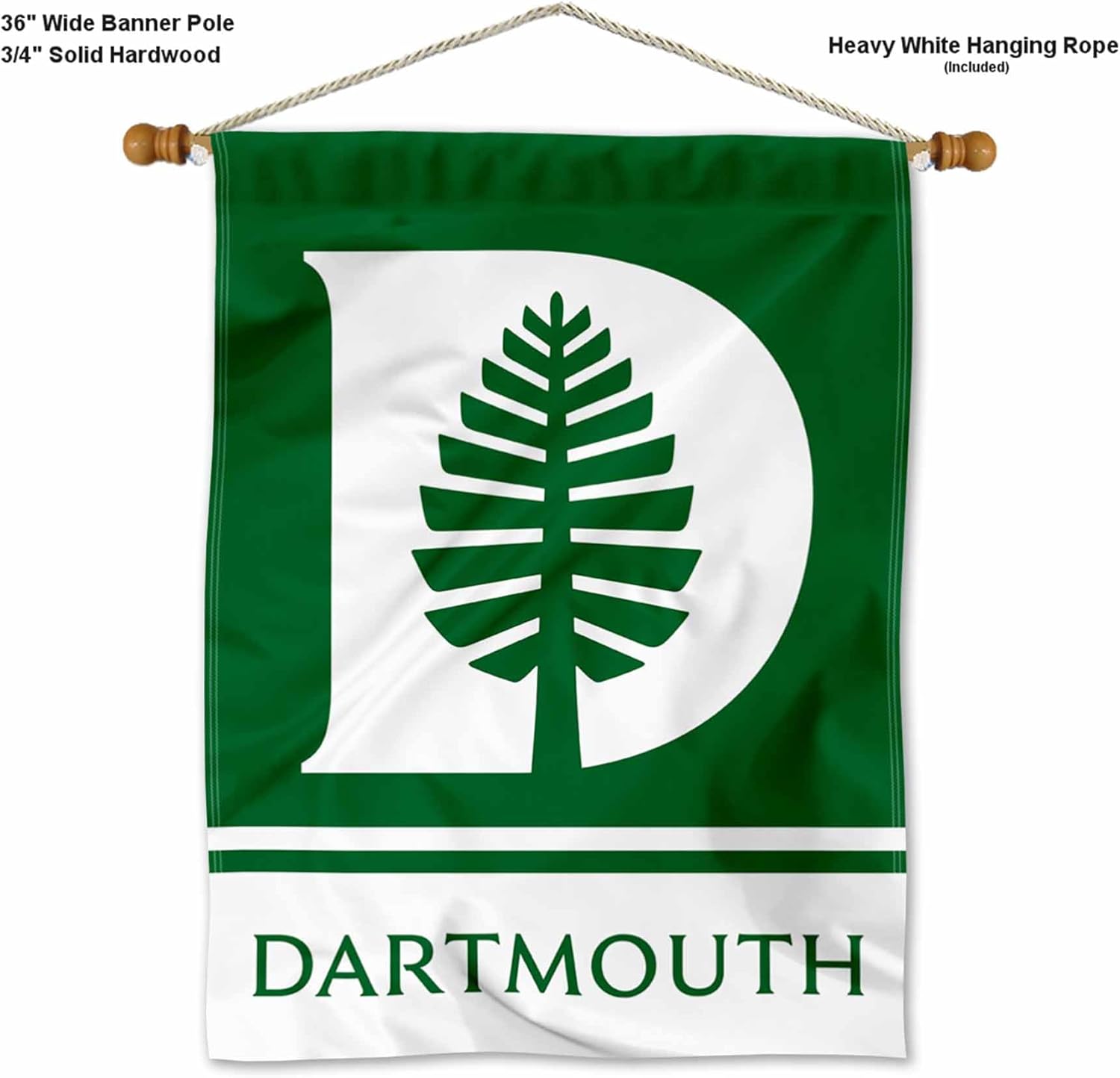 Dartmouth Big Green Banner with Hanging Pole
