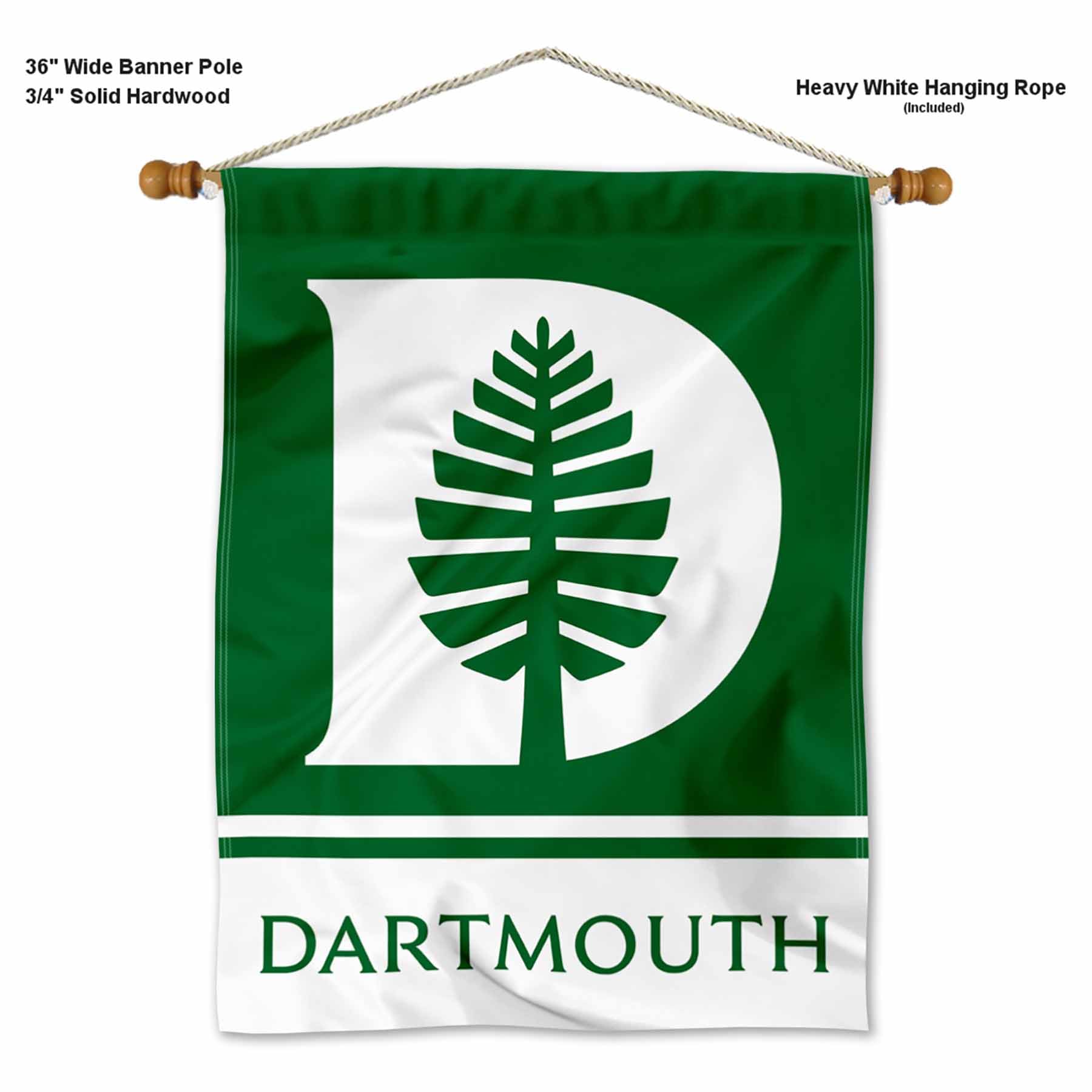 College Flags & Banners Co. Dartmouth Big Green Banner with Hanging Pole