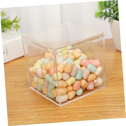 Miniatura 5 de Abaodam 2 cubos de alimentos accesorios para caramelos pequeños recipientes de moda con tapa para bebé tapas de regalo transparentes para fiesta de