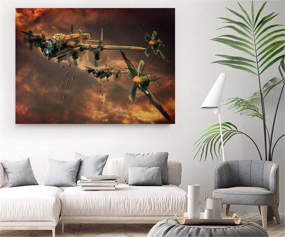 VERRE ART Printed Framed Canvas Painting for Home Decor Office Wall Studio Wall Living Room Decoration (34x22inch Wrapped) - Drop Zone