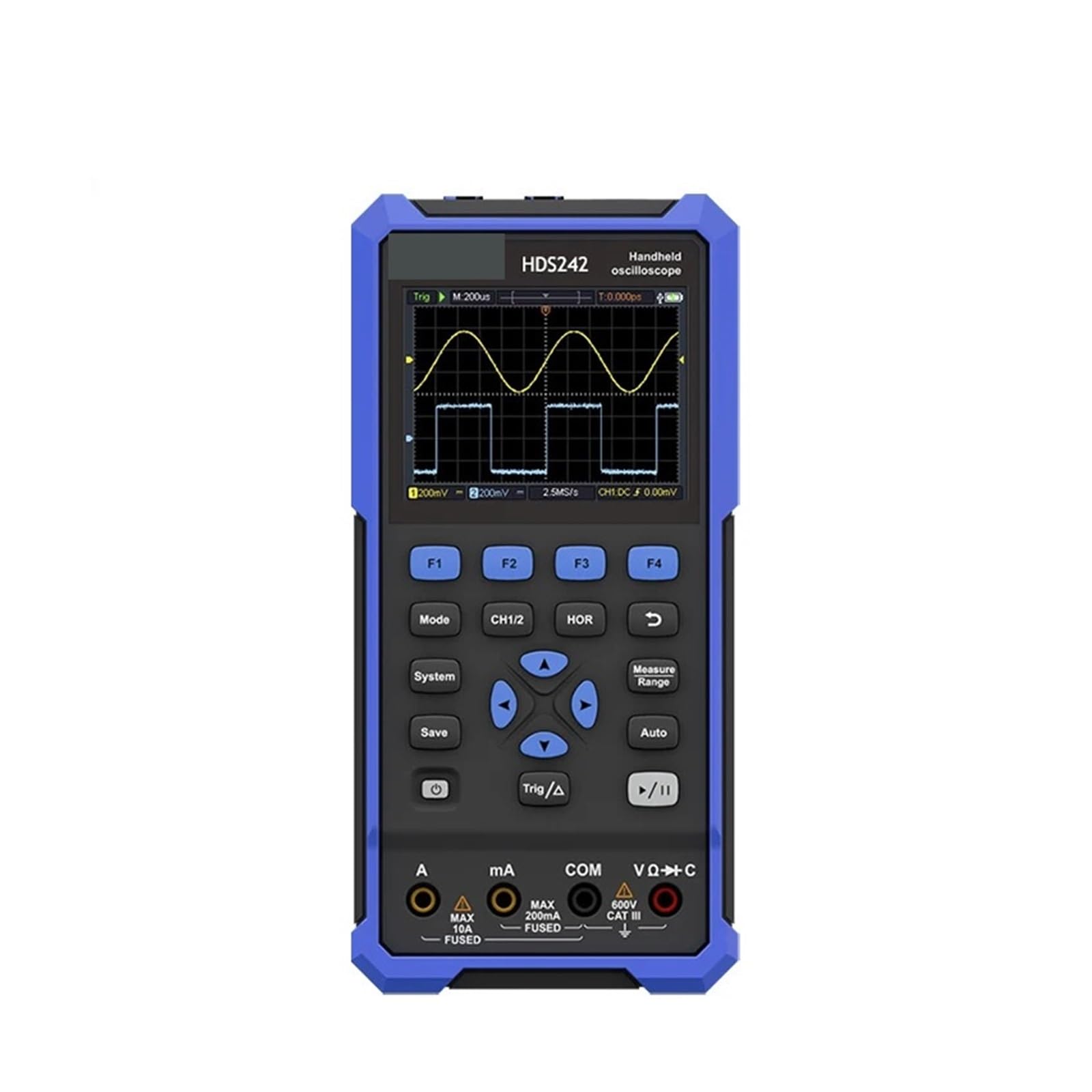 Osciloscopio Digital, Osciloscopio digital portátil serie HDS2202S HDS200, 200 MHz, 1 GS/s, 3 en 1, 2 canales, multímetro + nerador de señal de 1 canal(HDS242)