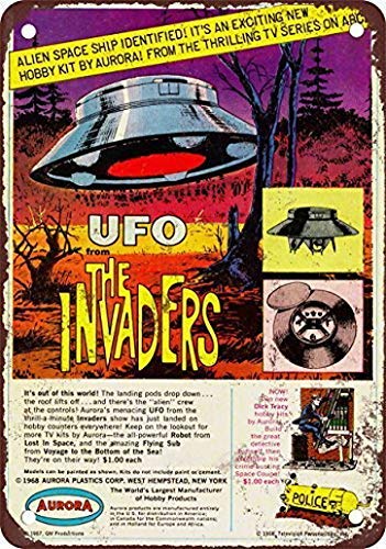Yelacecca Tin Sign A95367 Metal Tin Sign 8X12 Inches 1968 The Invaders Ufo Model Kit Vintage Retro Metal Sign