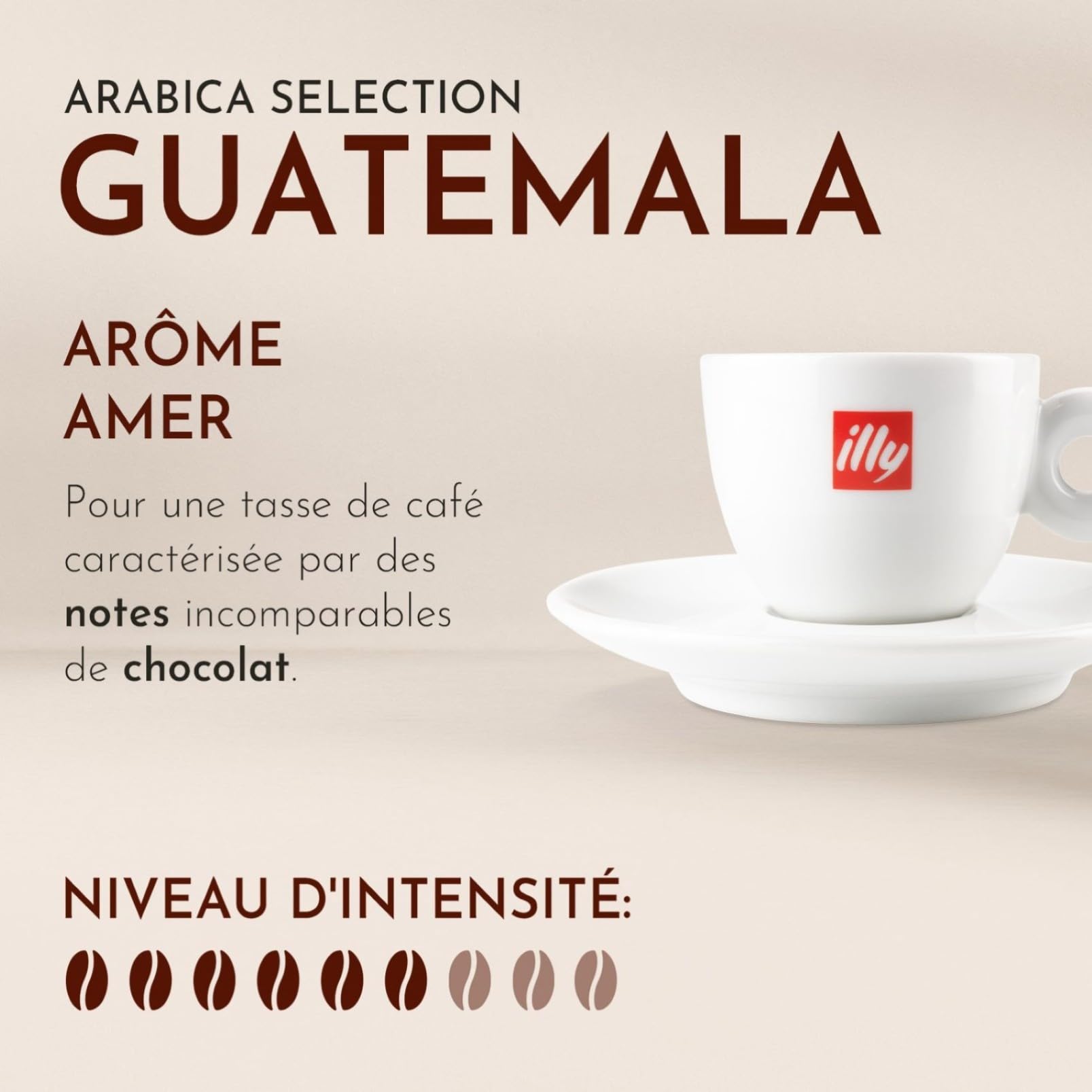illy, Café en Grains Arabica Selection Guatemala, 6 Boîtes de 250g | 100% Arabica, Notes de Chocolat, Goût Amer et Intense, 1,5 kg au Total