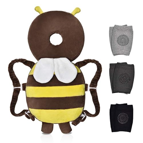 Okydoky Protector de cabeza de bebé, una mochila, mochila ajustable para niños pequeños, protección de espalda de bebé para gatear y caminar, abeja