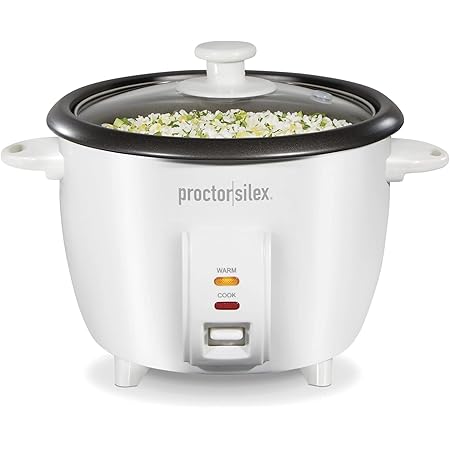 Proctor Silex Rice Cooker & Food Steamer Steam and Rinsing Basket, 10 Cups Cooked (5 Cups Uncooked), White