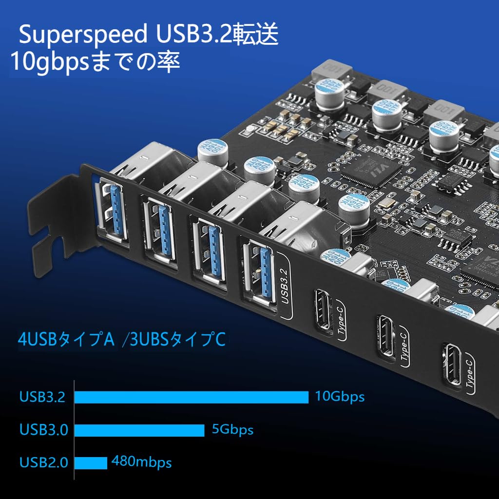 Amazon.co.jp: Farboko 7ポート USB 3.2 Gen 2 PCI Express (PCIe