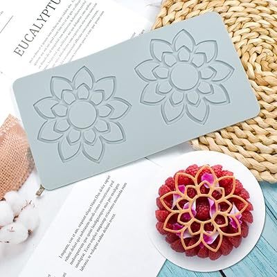 3D Hollow Leaf Fondant Lace Mold, Multi Leaves Flower Shapes Silicone Lace Mould for Cake Decorating Molds Fondant Impression Mat for Chocolate Sugar Candy Cupcake Baking (B_7.56x3.92x0.12inch)