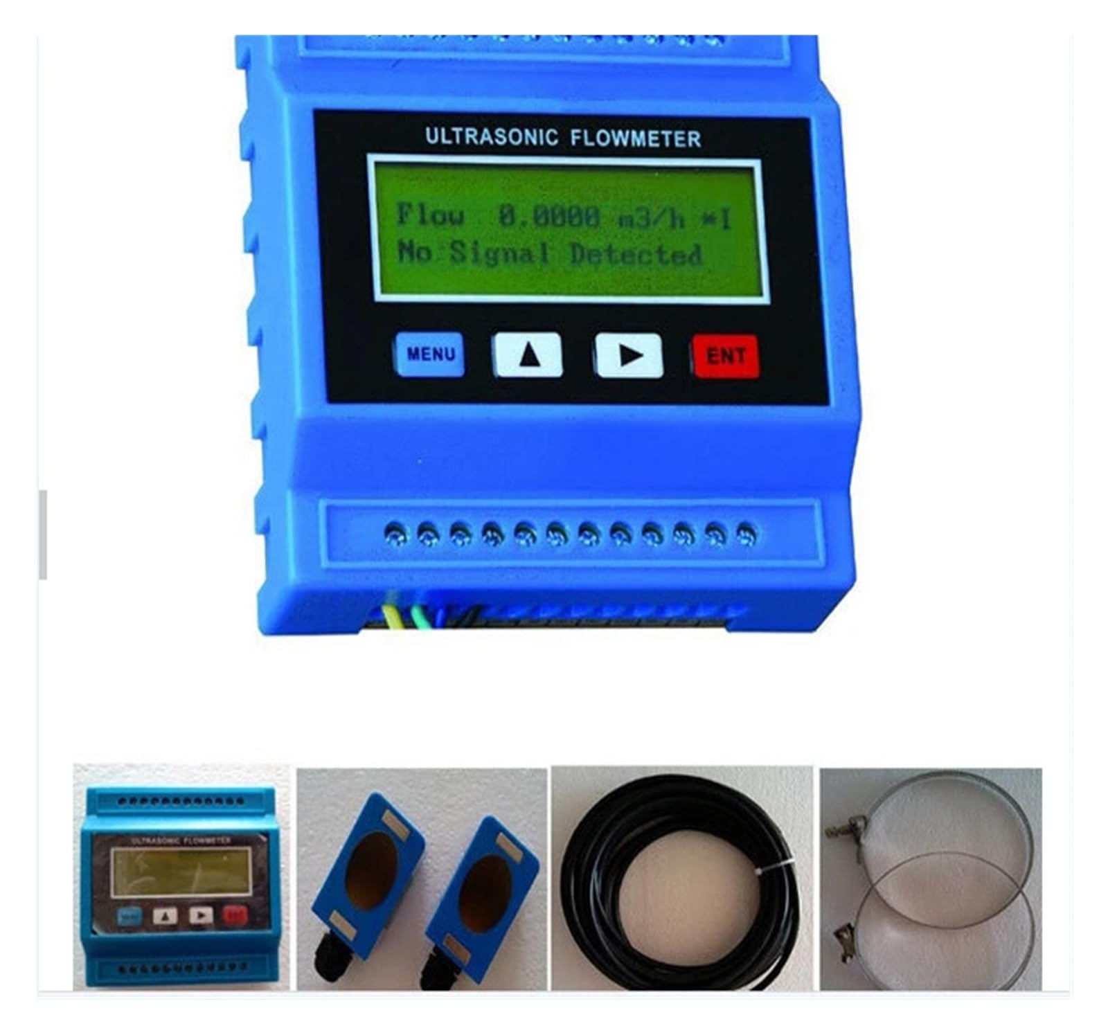 TUF-2000M Digitaler Flüssigkeitsdurchflussmesser, Ultraschall-Durchflussmodul mit Clamp-on-Sensor TS-2 TM-1 TL-1 DN15-DN6000 for Kupfer-/PVC-Rohre Präzise Messwerte(Host and TS-2)
