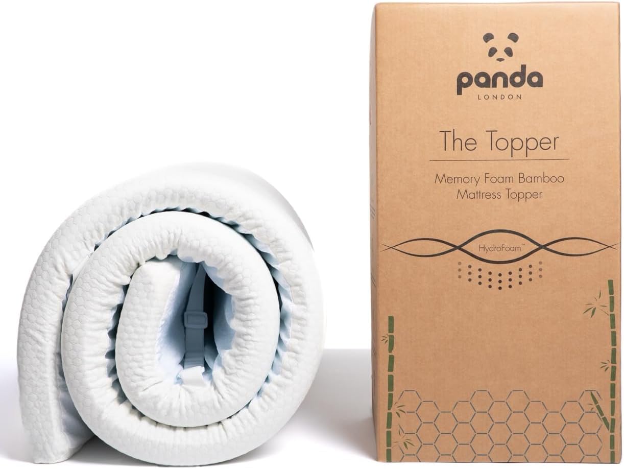 Panda Memory Foam Bamboo Mattress Topper (2024) (2024, EU Single)
