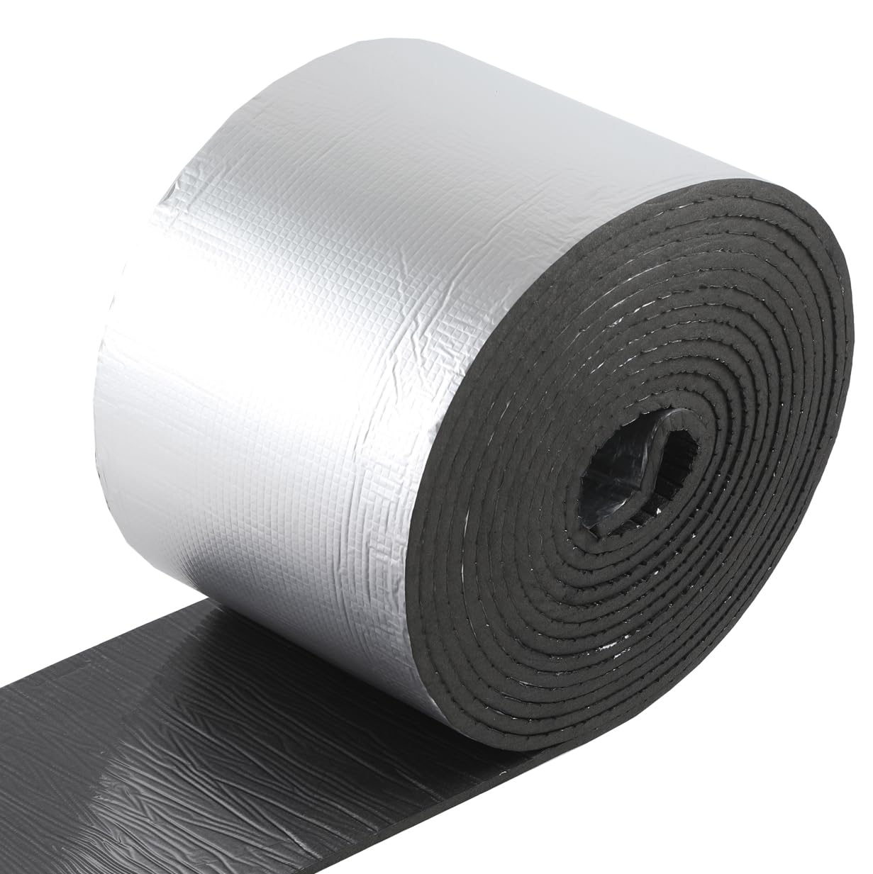 Pamatio 10m x 50 cm (5㎡) Insulation Soundproofing Mat, 7mm Thick Radiator Insulation Foil Reflector, Self-Adhesive Aluminium Foil Sound Deadening Roll for Roofs, Vans