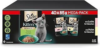 Sheba Katzen Nassfutter für Kitten im Portionsbeutel Feine Vielfalt mit Lachs (MSC) und Huhn in Sauce Multipack 40x85g product image