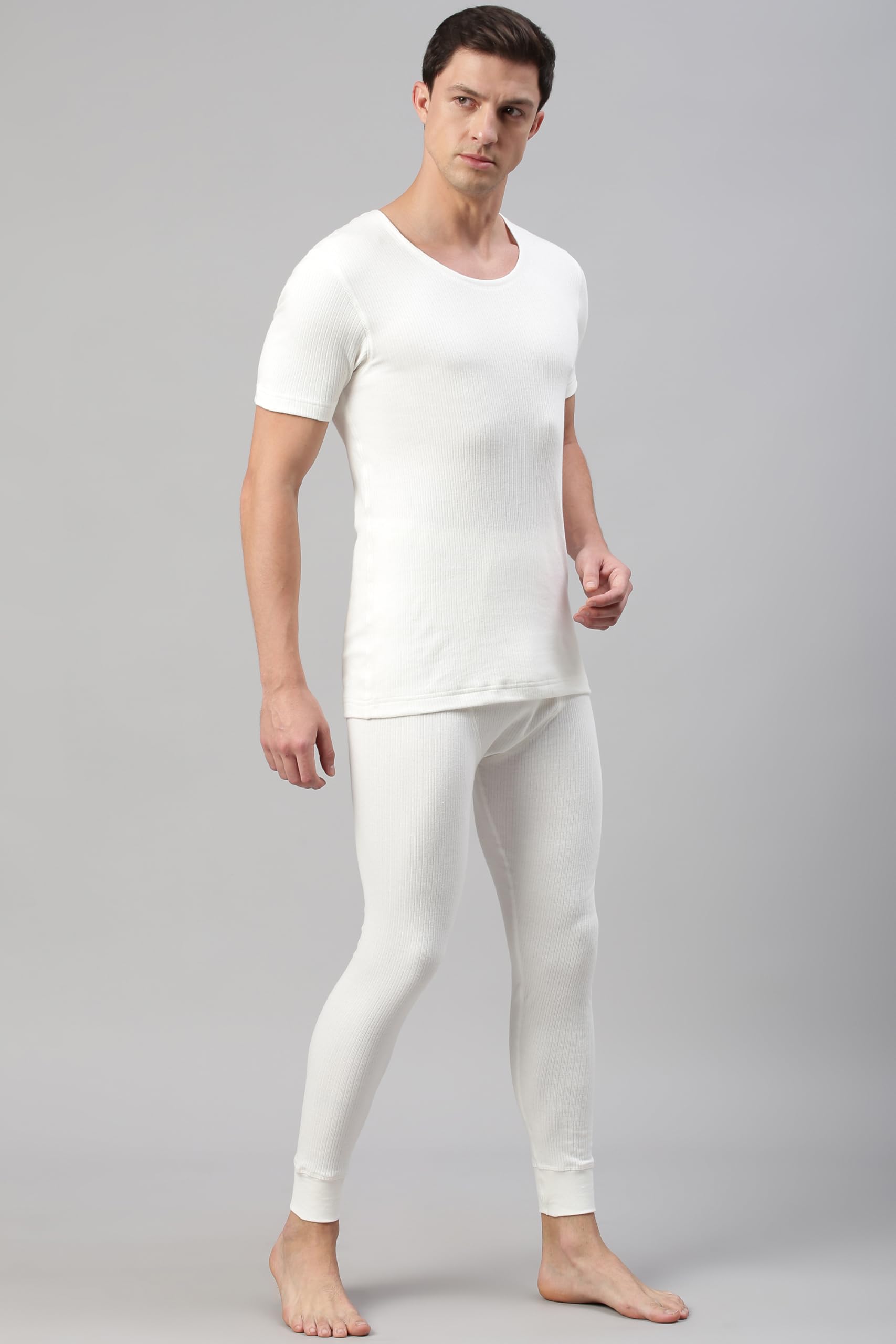 Van Heusen Men Thermal Bottom - Cotton Viscose Blend - Anti Bacterial, Snug Fit, Solid_71003_Ivory_S 2