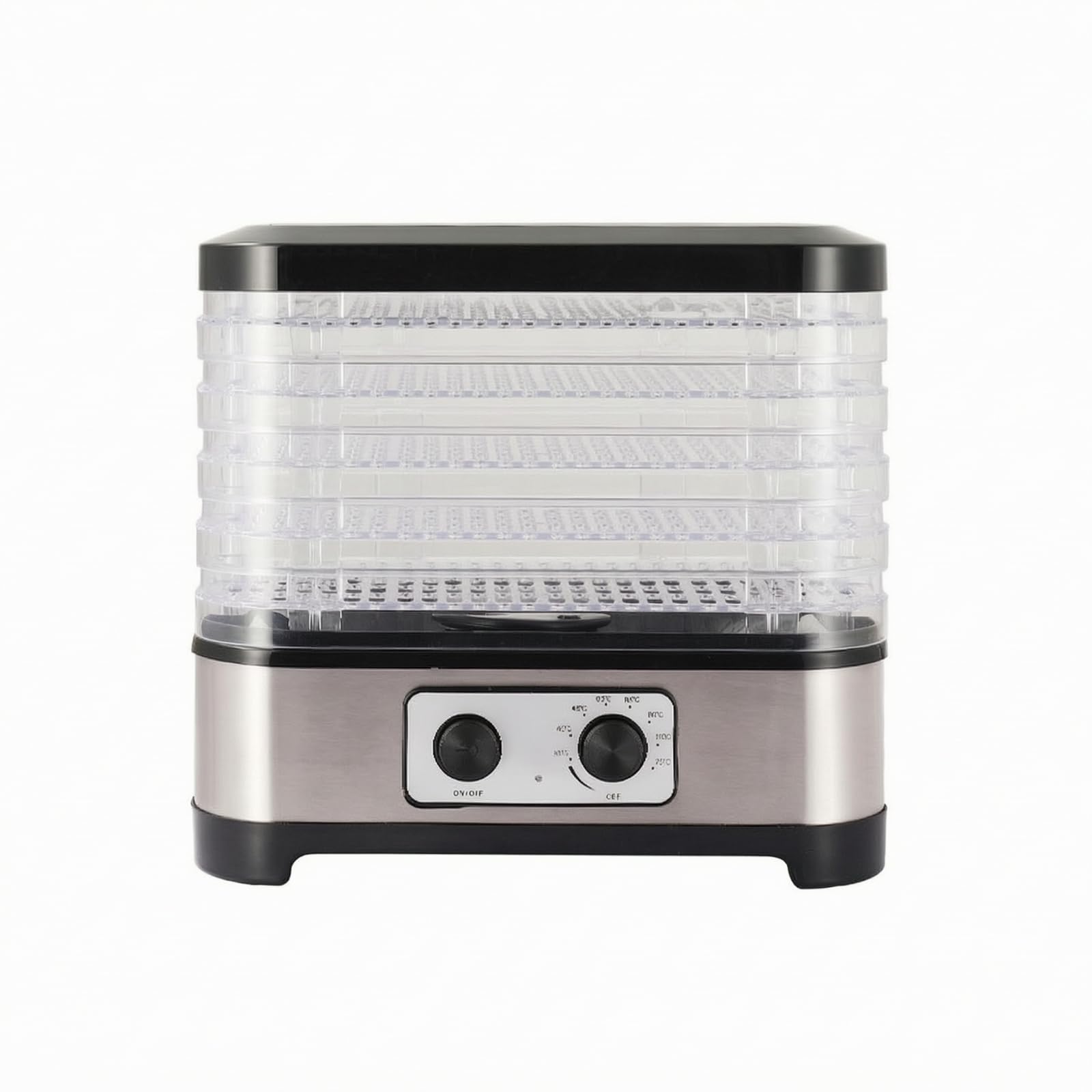 KESOTO Disidratatore Elettrico con 5 Vassoi Facile da Pulire Essiccatore con Corpo in Acciaio Inox Resistente Disidratatore Coperchio periore Nero