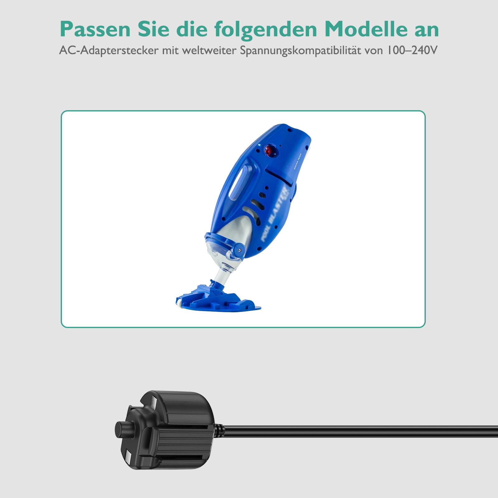 12.6V Ladegerät Kompatibel mit Pool Blaster für Max Li/Max Li CG/Max Li HD/Millennium Li/iVAC 360 Li/Volt FX-8 Li Schwimmzubehör Poolreinigung Netzteil Ladekable