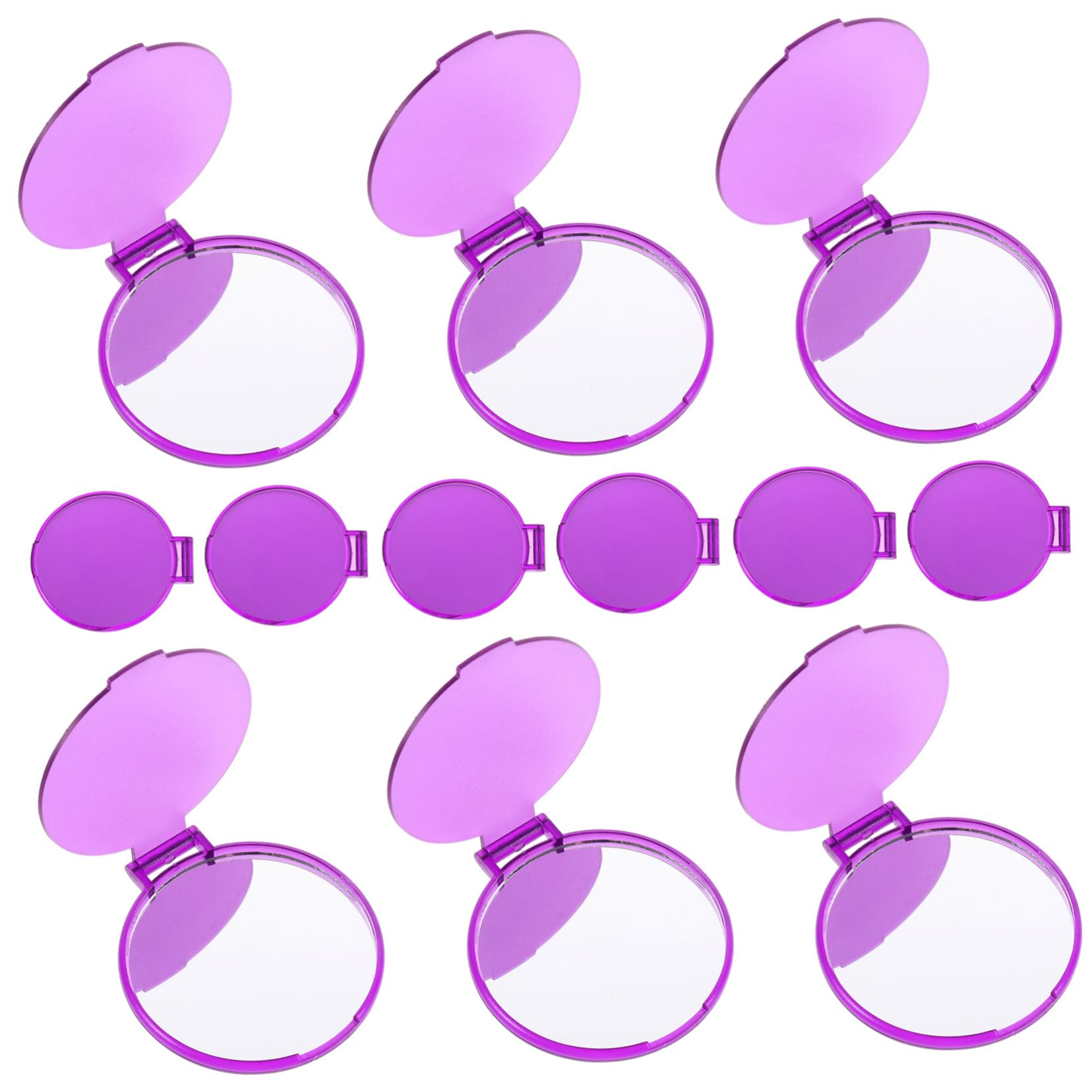 Miroir pliable de poche rond design lisse lot de 24 pour maquilleur