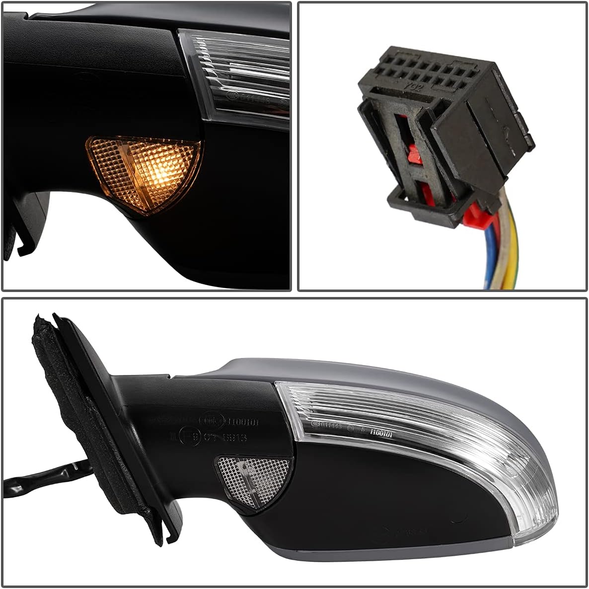 Auto Dynasty VW1320121 Factory Style Driver Left Side Mirror - Manual Folding | Power Adjust | Heated Glass | Turn Signal | Puddle Light - Compatible with VW Passat 06-10, Paint to Match
