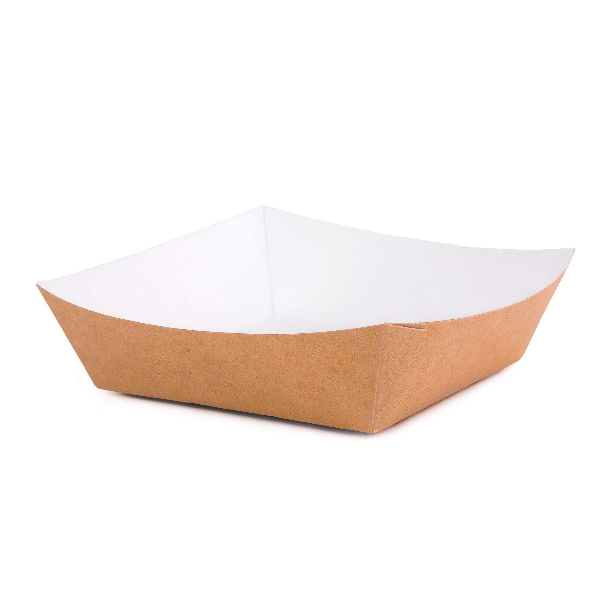 (Lot de 100 pcs) Plateau Kraft 550 ml Boîtes Ouvertes Récipient Alimentaire À Emporter Fast Food Plateaux Jetables Anti-Fuite Biodégradable Écologique Recyclable (100, 550 ml)