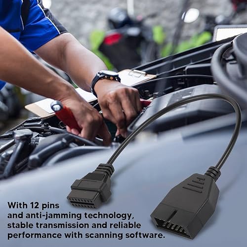 Miniatura 3 de Adaptador OBD1 a OBD2: OBD1 12 pines a OBD2 Herramienta de diagnóstico del escáner de 16 pines Conector universal del cable del adaptador OBD II
