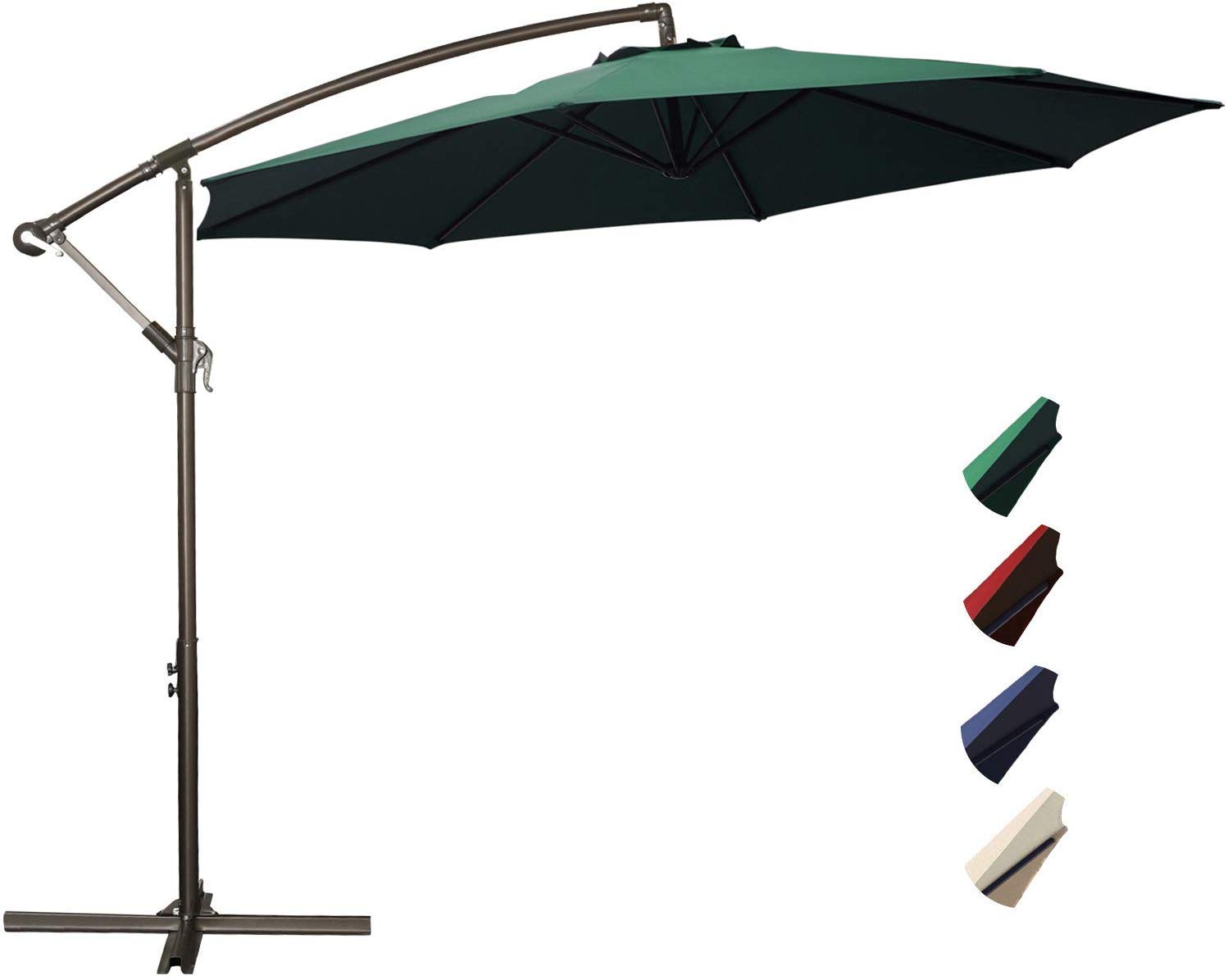 Amazon Com Project One 10ft Patio Offset Cantilever Umbrella Market Umbrellas Outdoor Umbrella With Crank Cross Base For Garden Deck Backyard And Pool Garden Outdoor