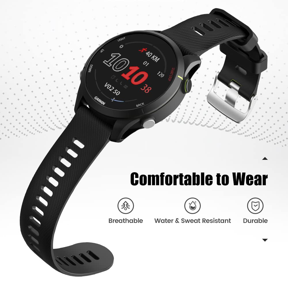 Silikonowa bransoletka kompatybilna z Garmin Forerunner 255 / Vivoactive 4 / Venu 2, zapasowy pasek do Gear S3/Huawei Watch GT, dla kobiet i mężczyzn