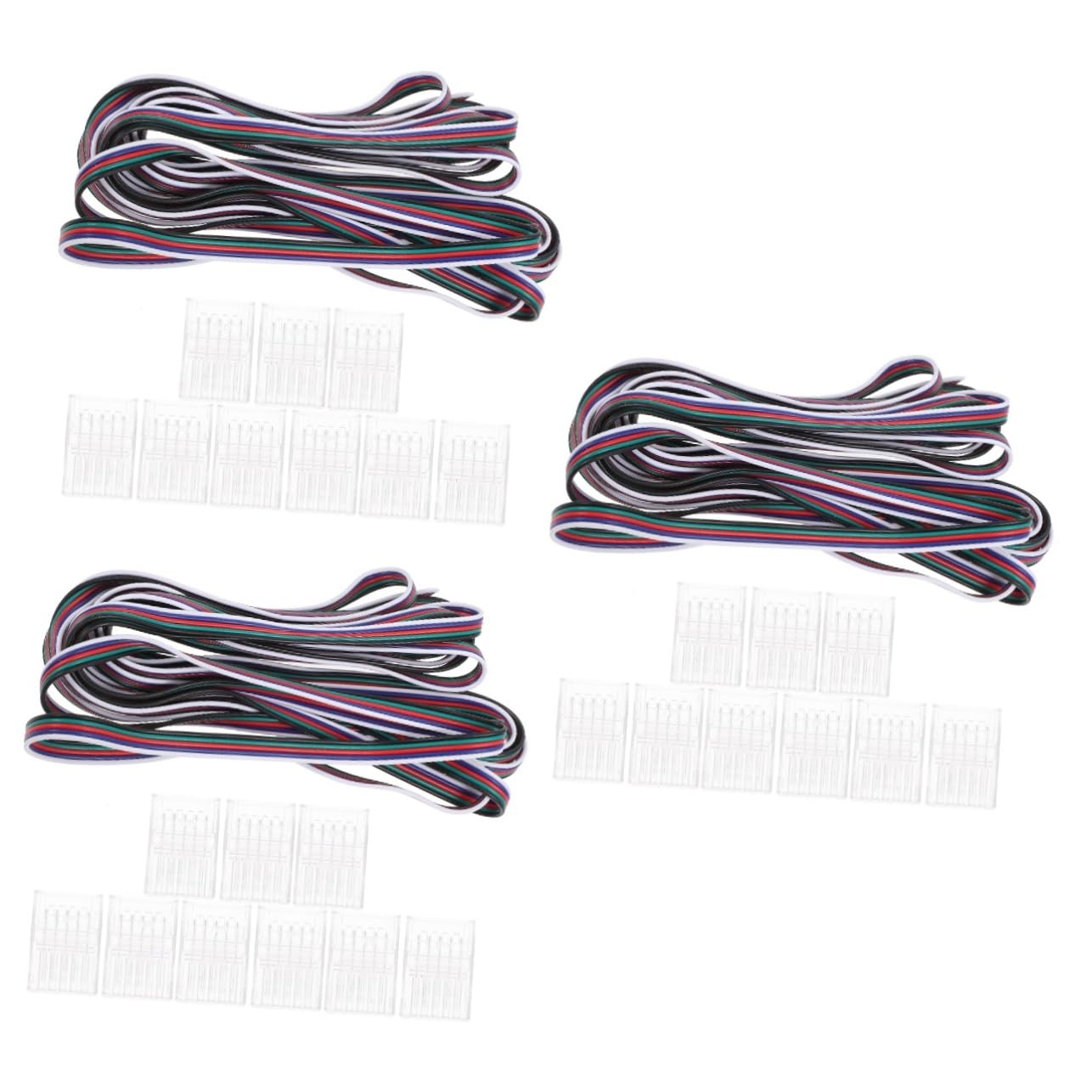 OUNONA 3 Set Connettori LED Saldabili Pin Kit Collegamento per Strisce LED Rgb Facile Installazione e Design Stabile Connettori Cavo Flessibile