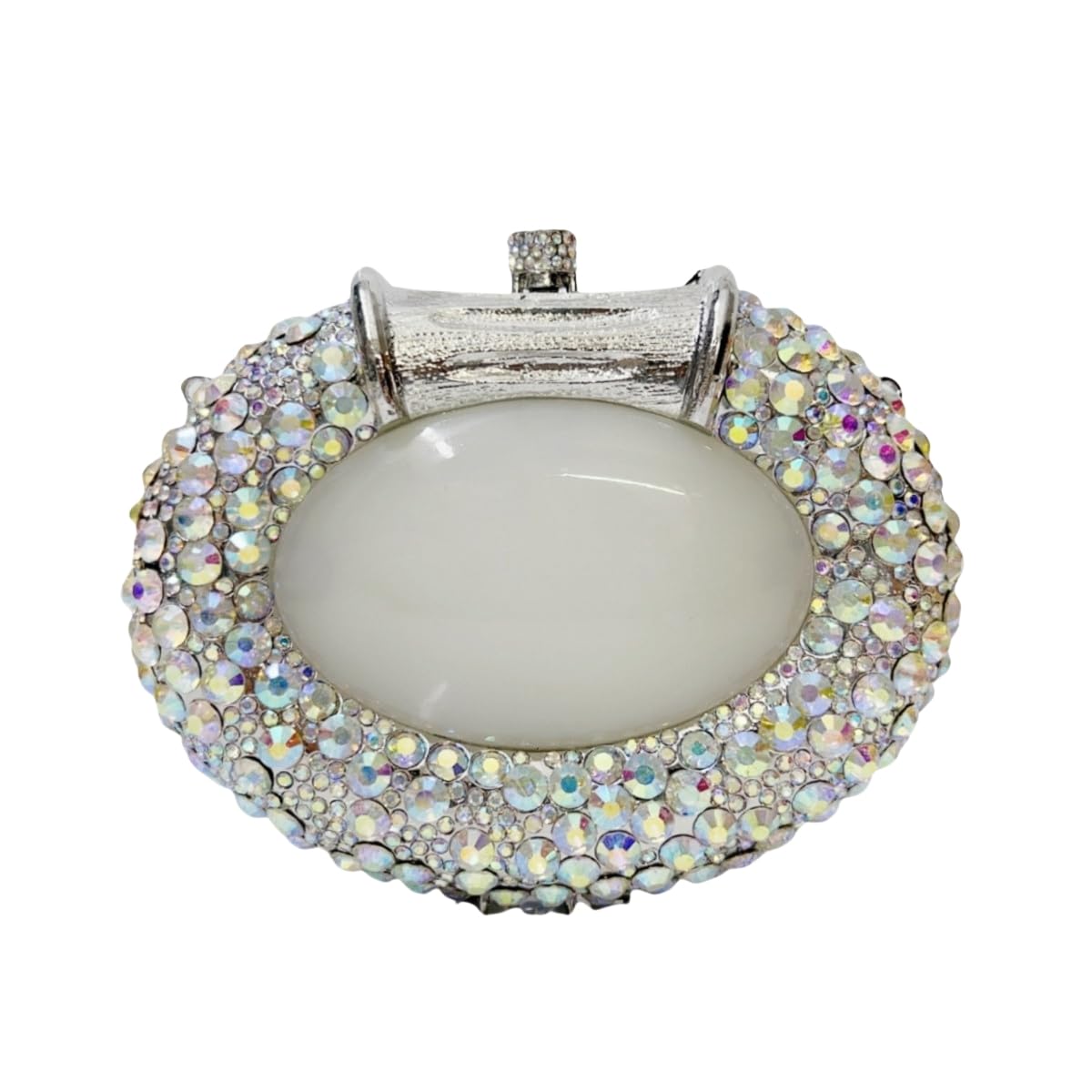 UMREN Women Crystal Oval Shell Evening Purse Bags Luxury Rhinestone Clutch Unique Gems Handbag Bridal Wedding Shoulder Bag
