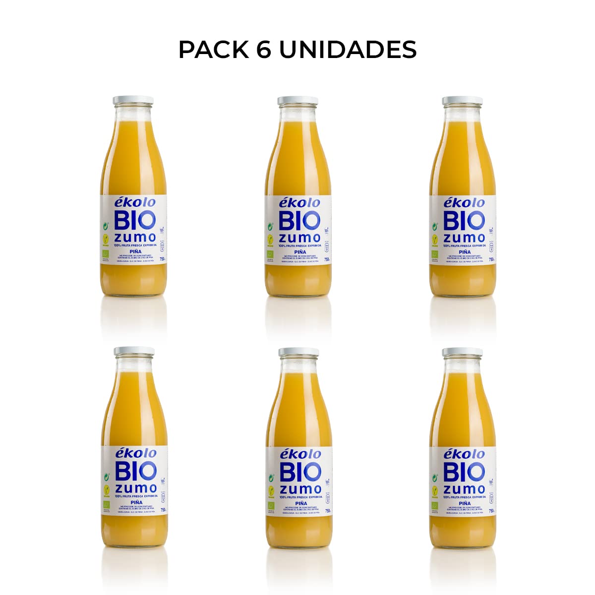 Ekolo Zumo De Piña Ecológico, 100% Exprimido, 6 Botellas * 750Ml 4500 ml