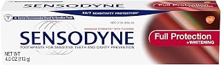 Sensodyne Toothpaste for Sensitive Teeth and Cavity Prevention, Maximum Strength, Full Protection, 4-Ounce Tubes (1)