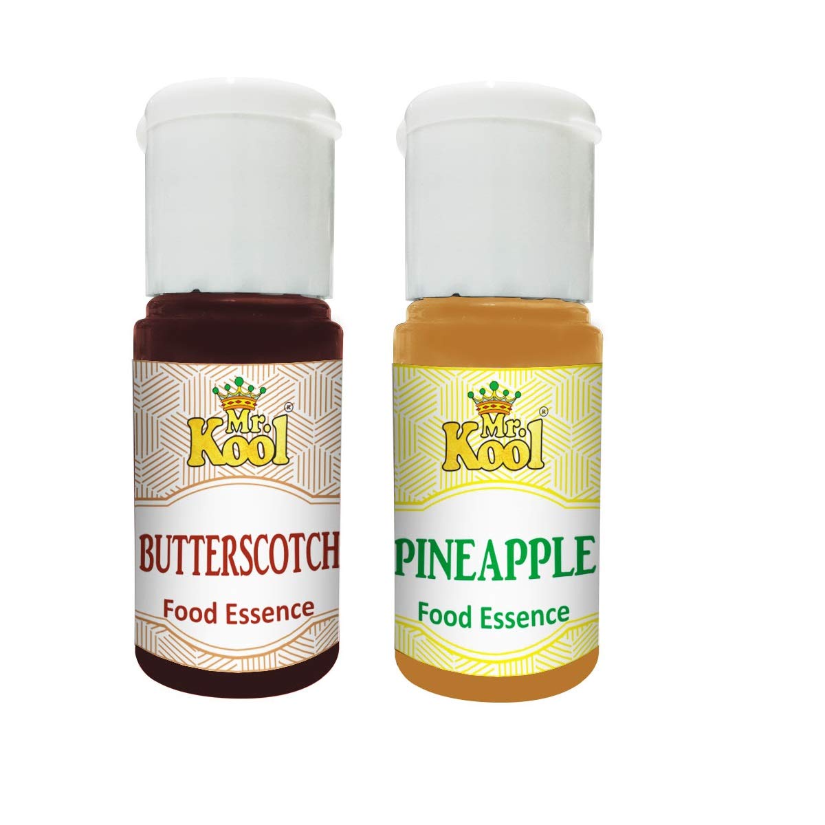 Mr. Kool Food Essence Butterscotch, Pineapple 20 mL X 2 Pack Liquid Food Essence Flavouring Emulsions Cake Baking, Cookies, Ice-cream, Sweets