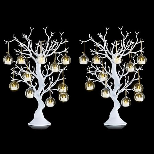 Manzanita - Centros de mesa de árbol para mesas, ramas de árbol blancas de 23 pulgadas para decoración, árbol decorativo alto natural, árbol desnudo