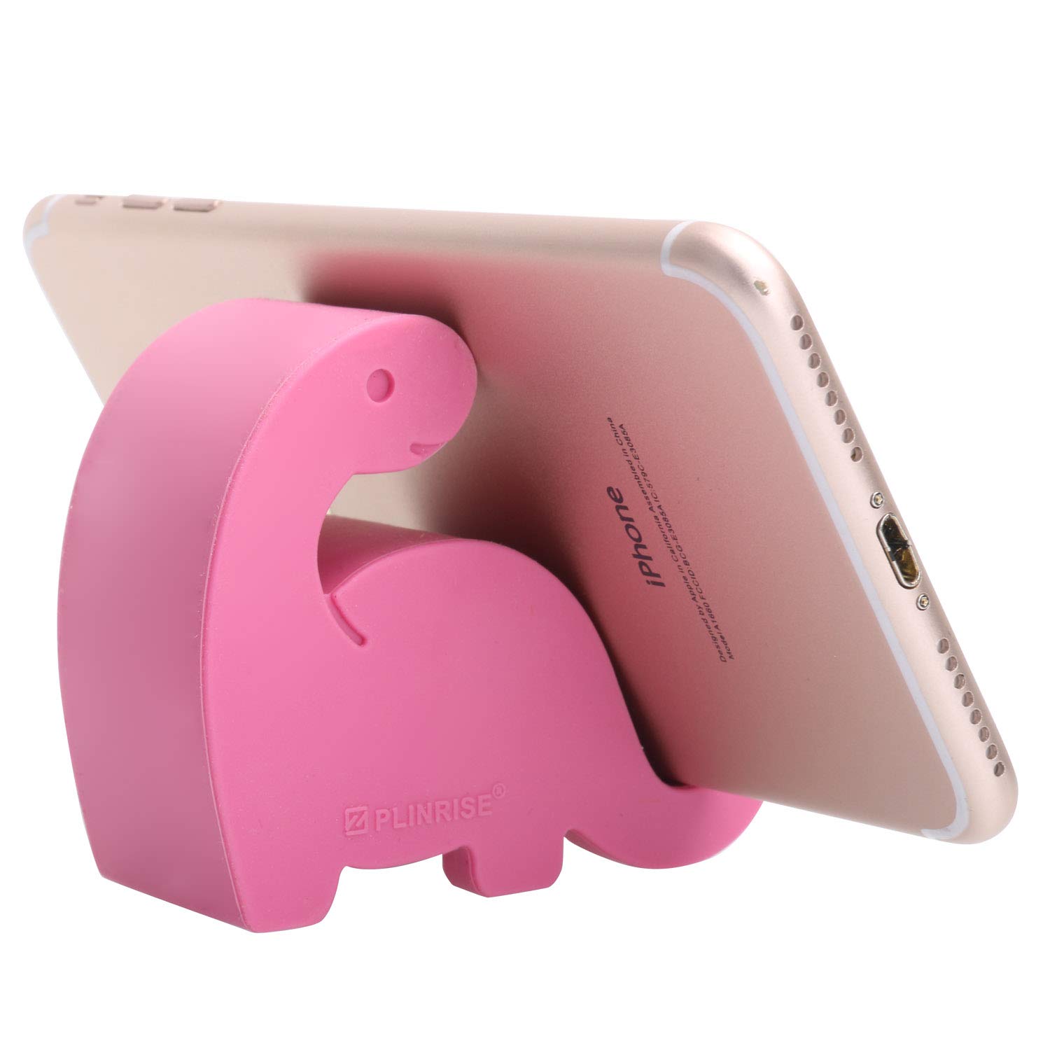 Plinrise Animal Desk Phone Stand, Update Dinosaur Silicone Office Phone Holder, Creative Phone Tablet Stand Mounts, Size:1.3" X 3.0" X 2.7" (Pink) - Pink