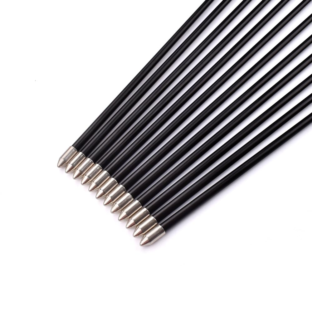 Lot de 12 flèches en fibre de verre - Pour tir à l'arc - 7 mm