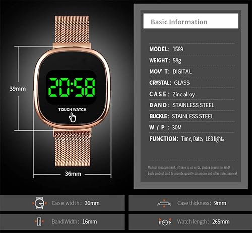 Miniatura 2 de Hombre1589 - Reloj digital con pantalla táctil, de acero inoxidable, resistente al agua, resistente al agua