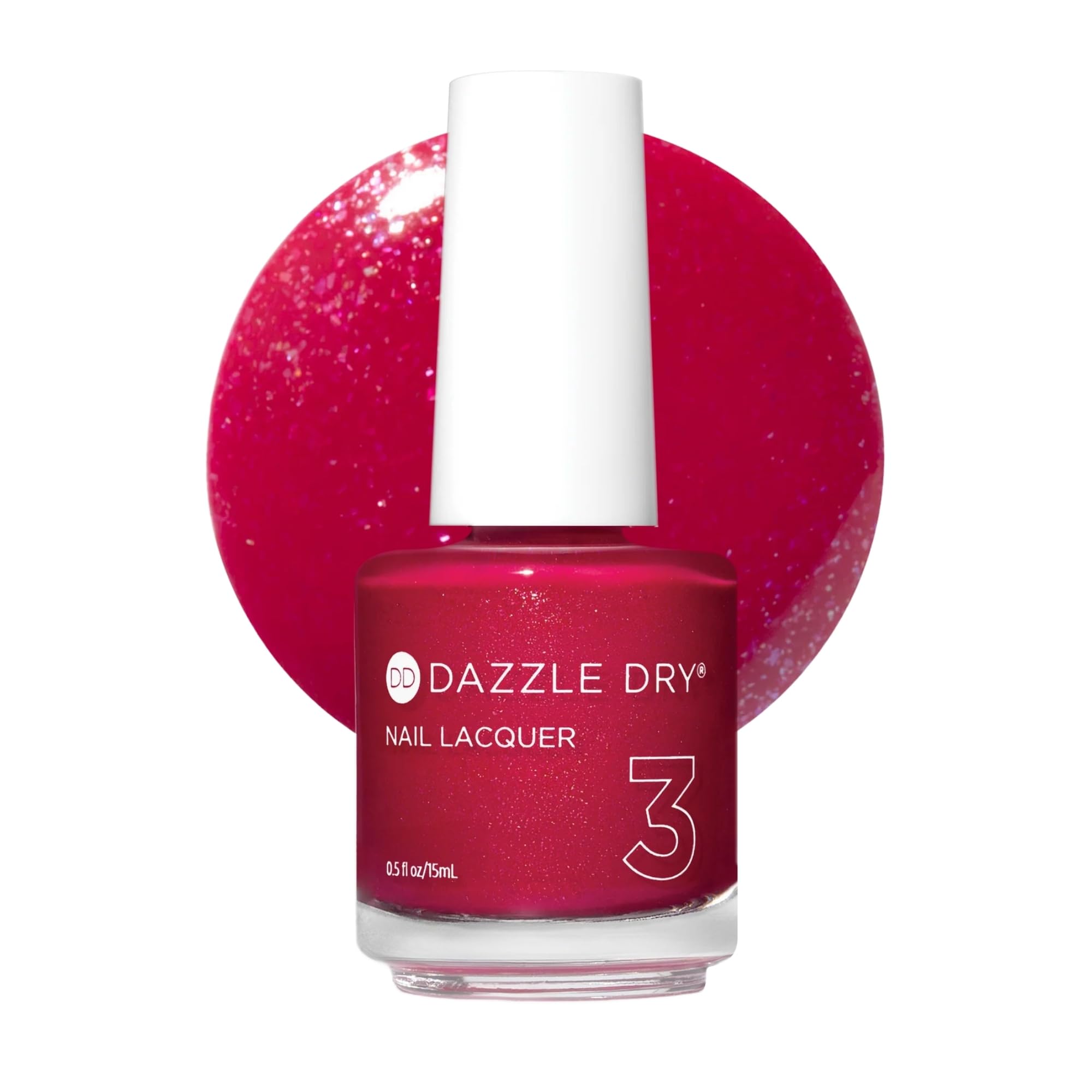 Dazzle Dry Nail Lacquer Step 3 – Tiger Lily Strawberry Pink Shimmer