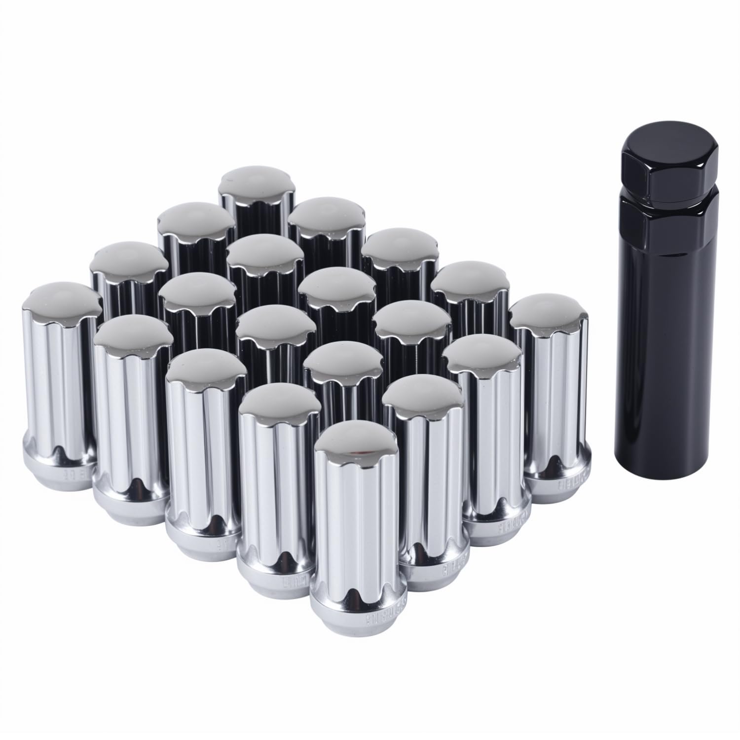 M14x1.5 Lug Nuts 14x1.5 7 Spline M14 x 1.5 Chrome Lug Nuts 2" Tall Set of 20 Pack 14mmx1.5 Acorn Aftermarket Wheel Lug Nut
