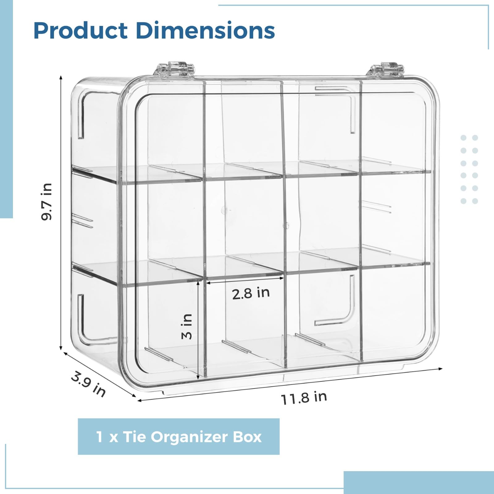 Varku Scatola organizer per cravatte (12 griglie)