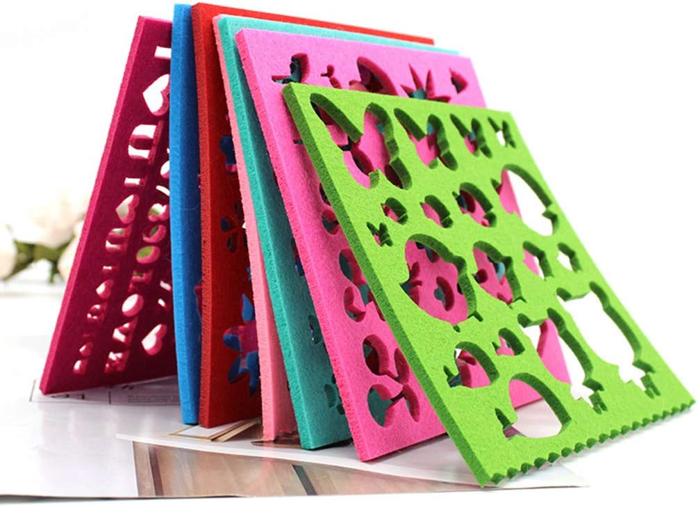 Msioytog 7pcs Felt Mold Needle Felting Craft Stencil Applique Handicraft Woolen Felt Mold