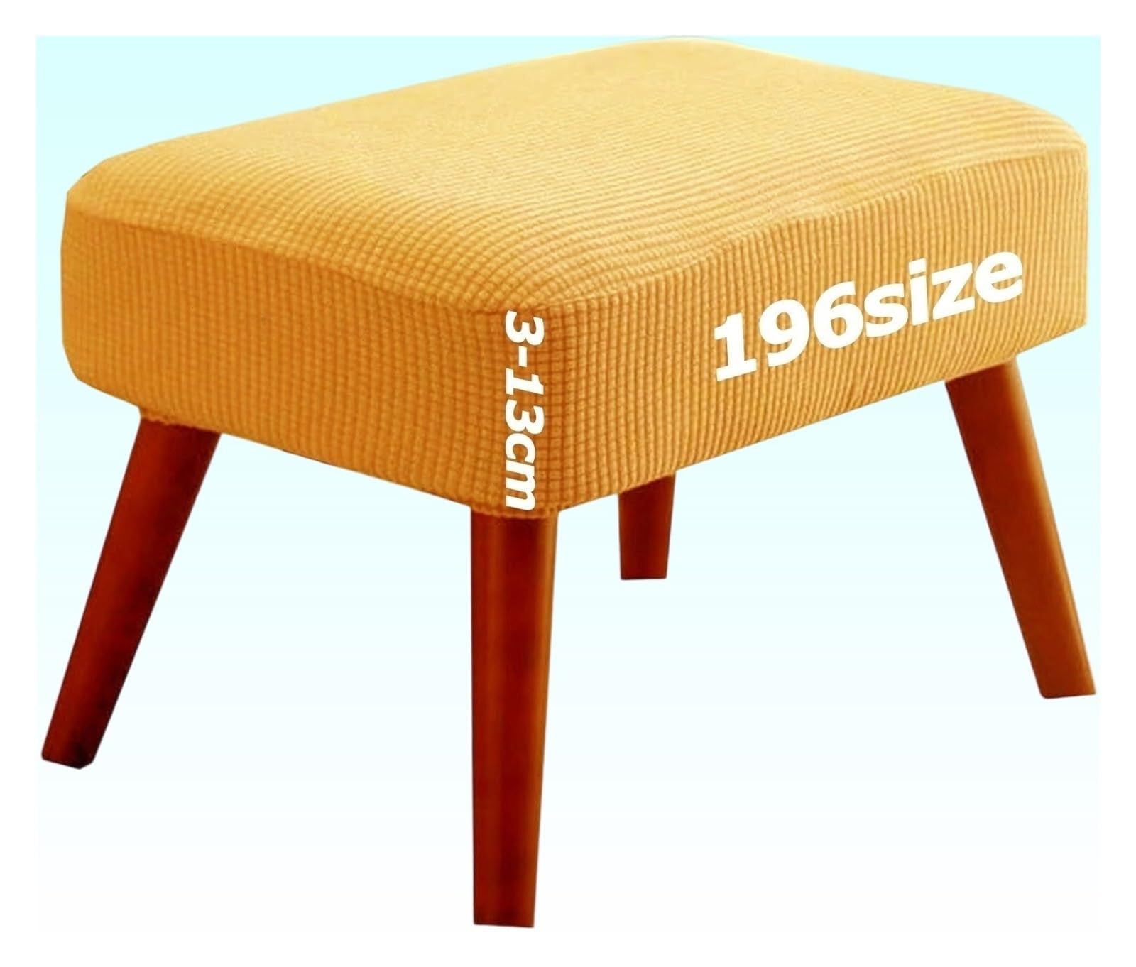 Jacquard Ottoman Footstool Cover Slipcover for Square Rectangle Round Small Large Stretch Fit Bar Footrest Foot Stool Protector Covers with Elastic Bottom Rectangular Customizable(J,35 x 155 cm)