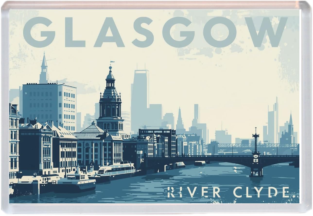 Baked Bean Store Multicolor Glasgow - Scotland - River Clyde - Jumbo Artistic Fridge Magnet 96 X 67Mm Bbsfhm3213