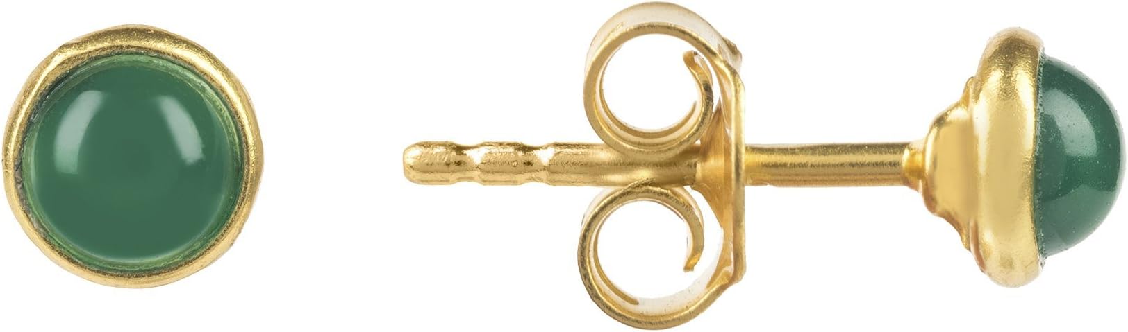 LATELITAWomen's Gold Green Onyx Earrings - 22ct Gold-Plated Sterling Silver - Size Not Specified