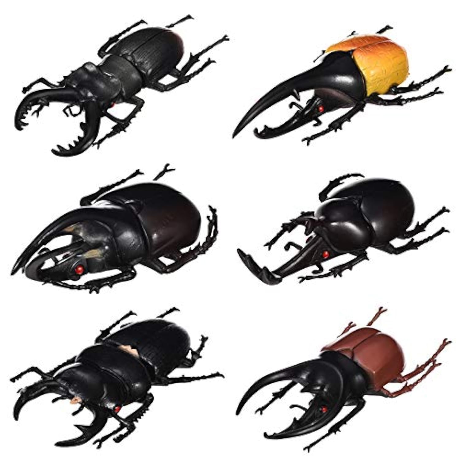 Hiawbon 5.5 inch Fake Beetle Simulated Beetle Model Realistic Plastic Beetle Figures for Fairy Garden Decoration, Set of 6