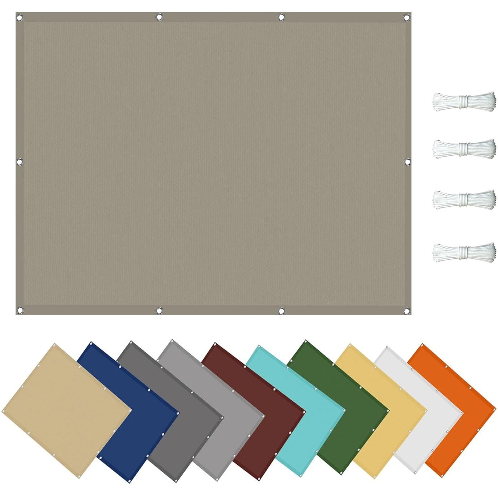 Voile d'ombrage rectangulaire 3.5x8 m imperméable anti-UV pour l'été en plein air