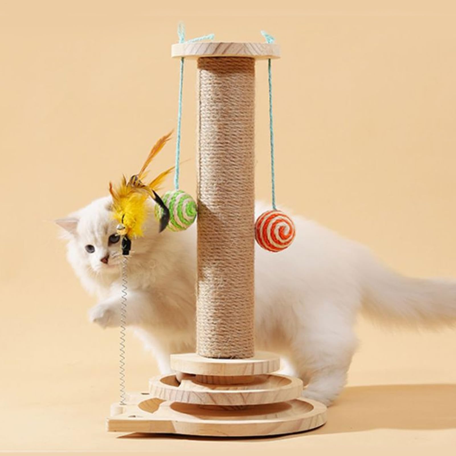 Poteau à Griffes pour Chats Jouet d'escalade et Pilier Griffoir
