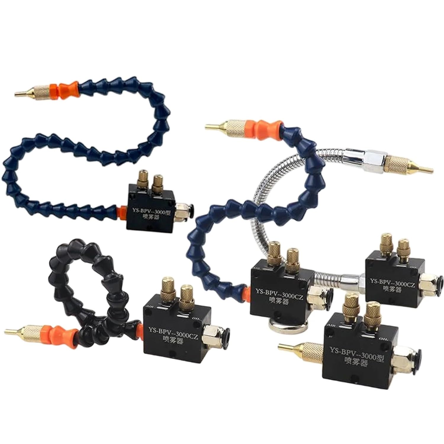 1pc Machine Tool Cooling Spray Engraving Machine Cooling Spray Assembly Universal Pneumatic Lubricator Lubrication Pump Atomizer(300mmBlue)