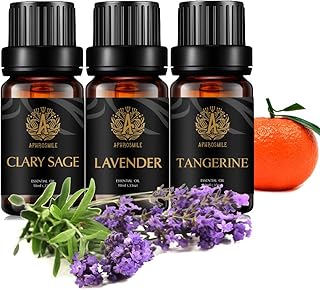 Aromatherapy Clary Sage Essential Oil Set for Diffuser, 3X10ml 100% Pure Lavender Essential Oil Kit for Humidifier - Clary Sage, Lavender, Tangerine Essential Oil Set, Aromatherapy Tangerine Oils Kit
