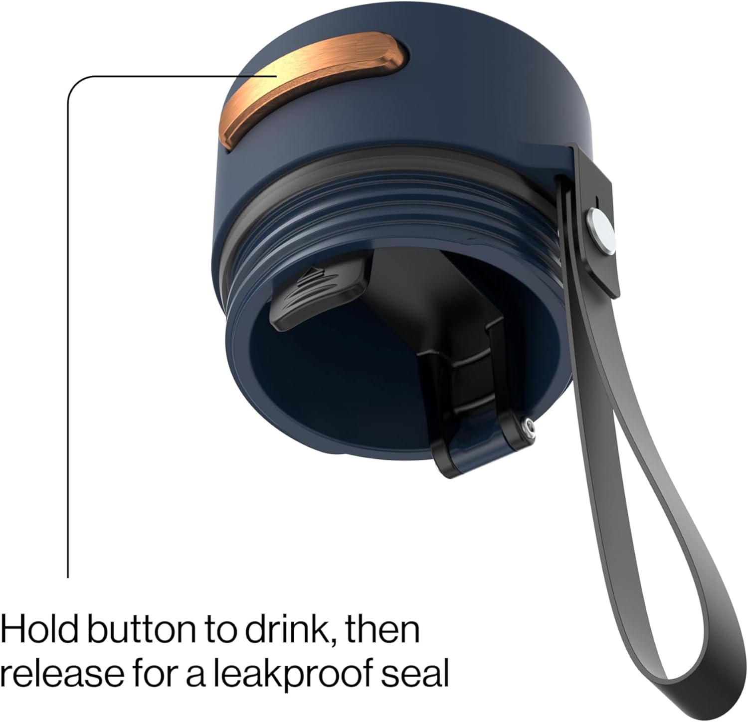 Contigo AutoSeal 16 oz Stainless Steel Vacuum-Insulated Water Bottle with Leakproof Push-Button Spout & Lock, Carry Strap, BPA-Free & Lead-Free, Dishwasher Safe