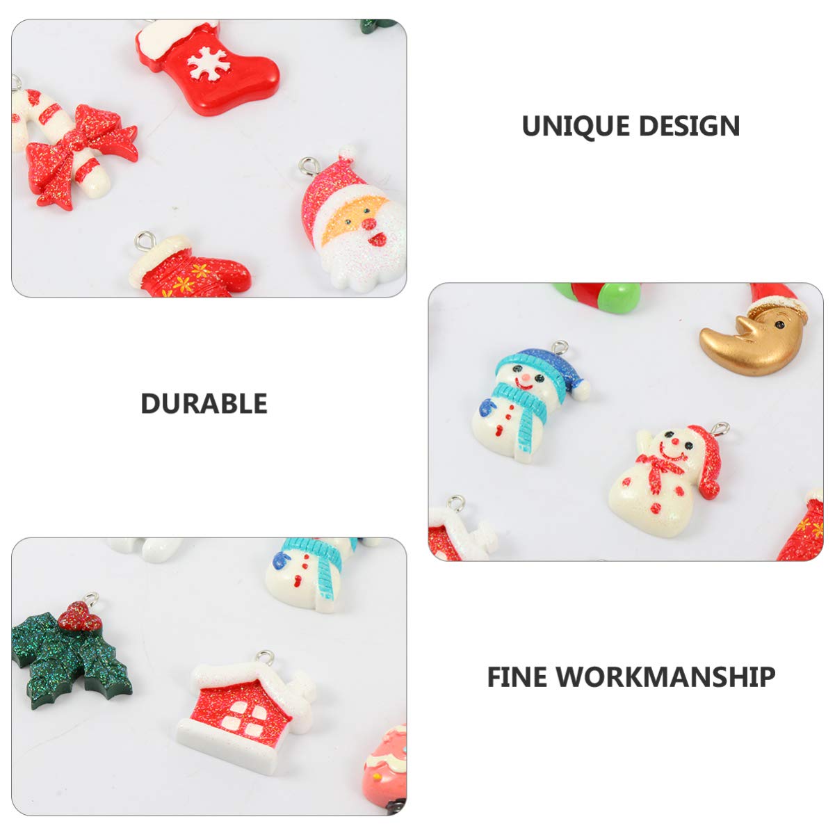 72 Piezas colgante de navidad pequeños adornos para mini árbol pequeños adornos para el árbol de navidad obsequios personalizados presentes personalizados colgante de resina